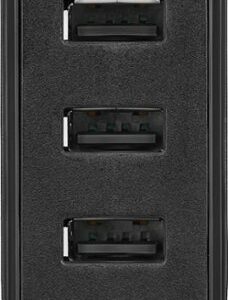 Insignia™ - 30W Foldable 3 USB Port Wall Charger with EU/UK/AU rechangeable plugs - Black