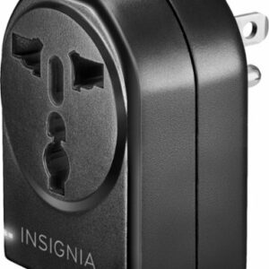 Insignia™ - Grounded travel adapter with 2 USB Ports - Black