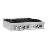 ZLINE - 36" Porcelain Gas Stovetop, Fingerprint Resistant with 6 Gas Burners - Stainless Steel