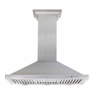 ZLINE - 30" Designer Series Fingerprint Resistant Stainless Steel Convertible Vent Wall Mount Range Hood (8KBS-30) - Snow Stainless