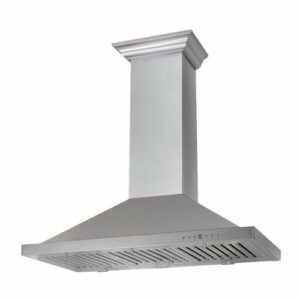 ZLINE - 36" Designer Series Fingerprint Resistant Stainless Steel Convertible Vent Wall Mount Range Hood (8KBS-36) - Snow Stainless