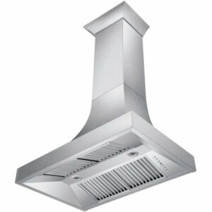 ZLINE - 48" Designer Series Fingerprint Resistant Stainless Steel Ducted Wall Range Hood (8632S-48) - Snow Stainless