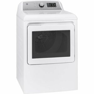 GE - 7.4 Cu. Ft. 12-Cycle Gas Dryer with HE Sensor Dry - White on White/Silver Backsplash