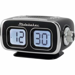 Studebaker - SB3500 Retro Digital AM/FM Dual Alarm Clock Radio with Bluetooth - Black