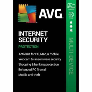 AVG - Internet Security (5 Devices) (1-Year Subscription) - Android, Mac OS, Windows [Digital]