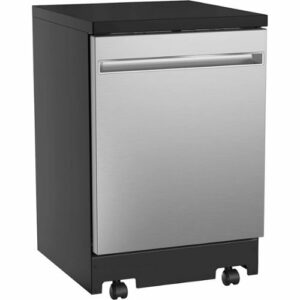 GE - 24" Portable Dishwasher - Stainless Steel