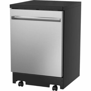 GE - 24" Portable Dishwasher - Stainless Steel