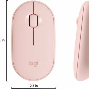 Logitech - Pebble M350 Wireless Optical Ambidextrous Mouse with Silent Click - Rose