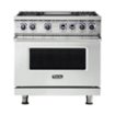 Viking - Freestanding 7 Series Dual Fuel Self-Clean 36"W Range - Frost White