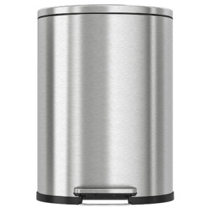 iTouchless - SoftStep 13.2-Gal. Half-Round Trash Can - Silver