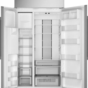 Monogram - 24.6 Cu. Ft. Side-by-Side Built-In Refrigerator with Dispenser - Stainless Steel