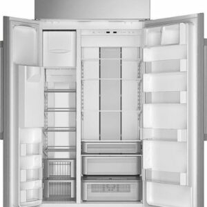 Monogram - 24.6 Cu. Ft. Side-by-Side Built-In Refrigerator with Dispenser - Stainless Steel