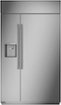 Monogram - 28.8 Cu. Ft. Side-by-Side Built-In Refrigerator with Dispenser - Stainless Steel