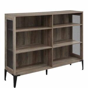 Walker Edison - Industrial Farmhouse Wood 6-Shelf Bookshelf - Gray Wash