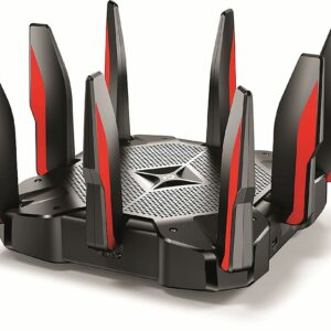 TP-Link - Archer AX11000 Tri-Band Wi-Fi 6 Router - Black/Red