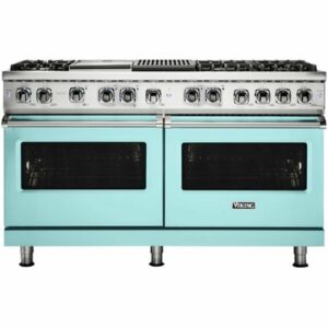 Viking - 5-Series Dual Fuel Self-Clean 60"W Sealed Burner Range - Bywater Blue