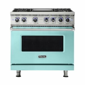 Viking - Freestanding 7 Series Dual Fuel Self-Clean 36"W Range - Bywater Blue