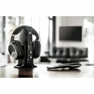 Sennheiser - RS 195 RF Wireless Headphone Systems for TV Listening with Selectable Hearing Boost Preset - Black