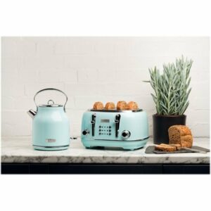 Haden - Heritage 4-Slice Toaster, Wide Slot for Bagels with Multi Settings - Turquoise