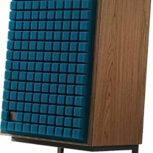 JBL - 12" 3-Way Bookshelf Loudspeakers (Each) - Satin Walnut Wood Veneer With Blue Grille