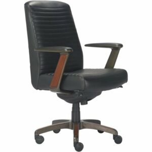 La-Z-Boy - Emerson Bonded Leather Ergonomic Swivel Executive Office Chair - Black