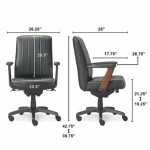 La-Z-Boy - Bennett Bonded Leather Executive High-Back Ergonomic Office Chair - Black