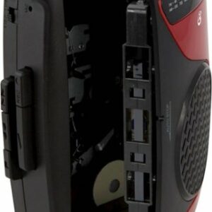 GPX - Cassette Player with AM/FM Radio - Black/Red