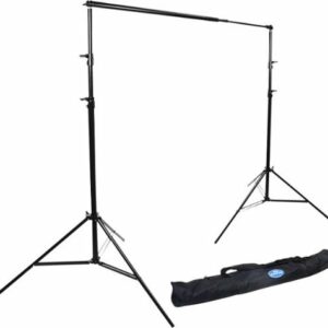 Savage Universal - Port-A-Stand Background Support Kit with Savage #50 White Paper Backdrop - Matte Black