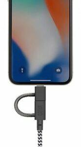 Native Union - 6.5' USB Type-A-to-Micro-USB/Lightning/USB Type-C Cable - Zebra