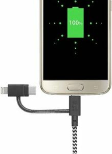 Native Union - 6.5' USB Type-A-to-Micro-USB/Lightning/USB Type-C Cable - Zebra