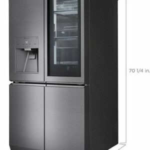 LG - SIGNATURE 30.8 Cu. Ft. French Door-in-Door Smart Refrigerator with InstaView - Textured Steel