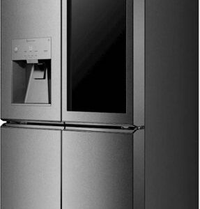 LG - SIGNATURE 30.8 Cu. Ft. French Door-in-Door Smart Refrigerator with InstaView - Textured Steel