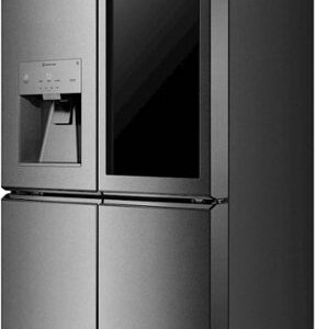 LG - SIGNATURE 22.8 Cu. Ft. French Door-in-Door Counter-Depth Smart Refrigerator with InstaView - Textured Steel