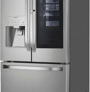 LG - STUDIO 23.5 Cu. Ft. French InstaView Door-in-Door Counter-Depth Refrigerator with Craft Ice - Stainless Steel