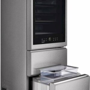 LG - SIGNATURE 65-Bottle Wine Refrigerator with InstaView - Textured Steel