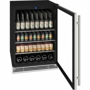 U-Line - 1 Class 194-Can Beverage Cooler - Stainless Steel