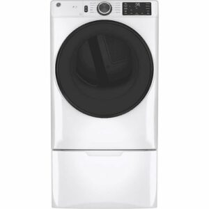 GE - 7.8 Cu. Ft. Stackable Electric Dryer with Long Vent Drying - White on White