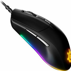 SteelSeries - Rival 3 Lightweight Wired Optical Gaming Mouse with Brilliant Prism RGB Lighting - Black