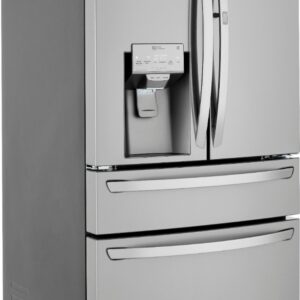 LG - 22.5 Cu. Ft. 4-Door French Door-in-Door Counter-Depth Refrigerator with Craft Ice - Stainless Steel