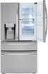 LG - 22.5 Cu. Ft. 4-Door French Door-in-Door Counter-Depth Refrigerator with Craft Ice - Stainless Steel