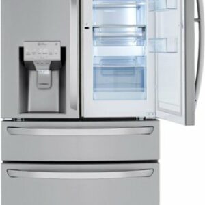 LG - 22.5 Cu. Ft. 4-Door French Door-in-Door Counter-Depth Refrigerator with Craft Ice - Stainless Steel