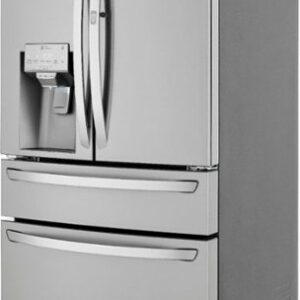 LG - 22.5 Cu. Ft. 4-Door French Door-in-Door Counter-Depth Refrigerator with Craft Ice - Stainless Steel