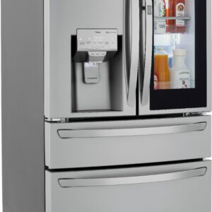 LG - 22.5 Cu. Ft. 4-Door French Door-in-Door Counter-Depth Refrigerator with Craft Ice - Stainless Steel