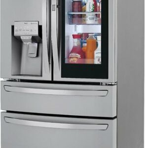 LG - 22.5 Cu. Ft. 4-Door French Door-in-Door Counter-Depth Refrigerator with Craft Ice - Stainless Steel