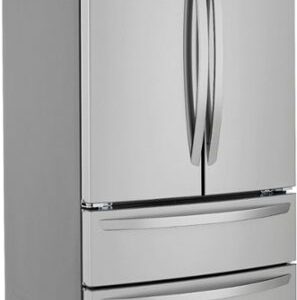 LG - 22.7 Cu. Ft. 4-Door French Door Counter-Depth Refrigerator with Double Freezer - Stainless Steel