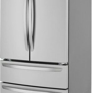 LG - 22.7 Cu. Ft. 4-Door French Door Counter-Depth Refrigerator with Double Freezer - Stainless Steel