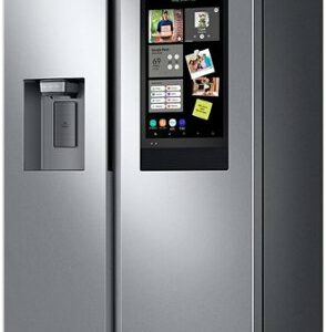 Samsung - 26.7 cu. ft. Side-by-Side Smart Refrigerator with 21.5" Touch-Screen Family Hub - Stainless Steel