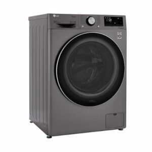 LG - 2.4 Cu. Ft. High-Efficiency Smart Front Load Washer and Electric Dryer Combo with Steam and Sensor Dry - Graphite Steel