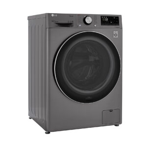 LG - 2.4 Cu. Ft. High-Efficiency Smart Front Load Washer and Electric Dryer Combo with Steam and Sensor Dry - Graphite Steel