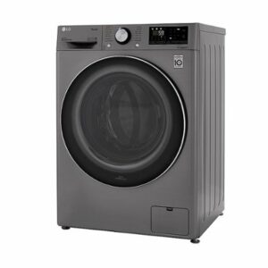 LG - 2.4 Cu. Ft. High-Efficiency Smart Front Load Washer and Electric Dryer Combo with Steam and Sensor Dry - Graphite Steel